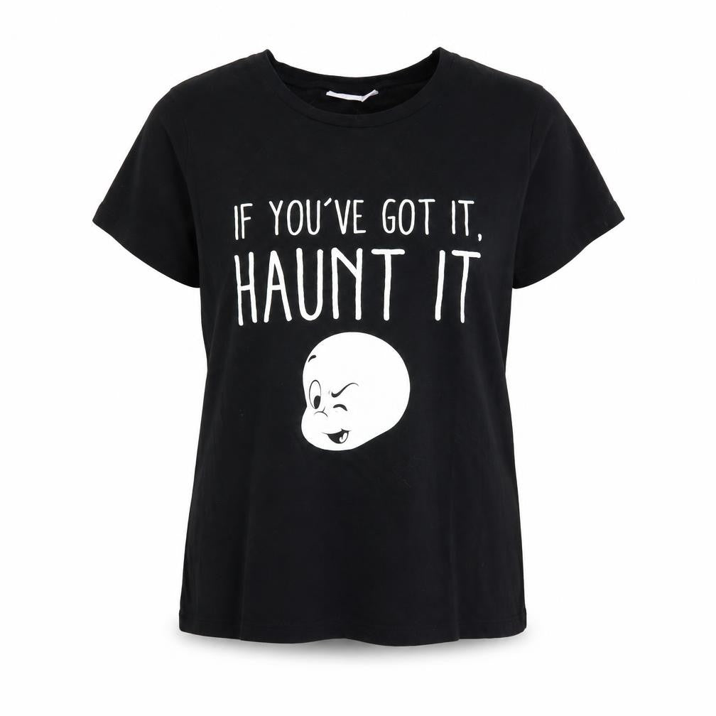 Casper Black T-Shirt L Halloween Unisex Adults Cartoon
