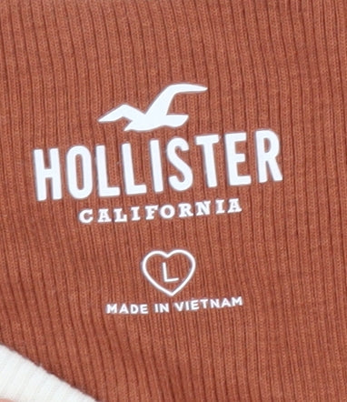 Hollister Women's Brown Ringer Tank Top, L, Western Style