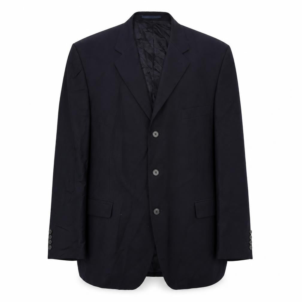 Mens 46 Chest Regular Pierre Cardin Black Three-Button Blazer