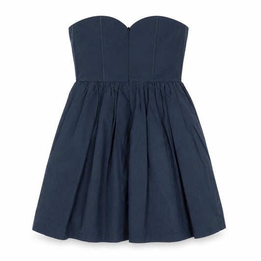Jack Wills Women's Blue A-Line Strapless Dress Size 10