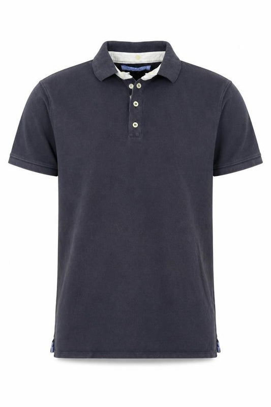 Linea Men's Blue Polo Shirt Medium Solid Cotton