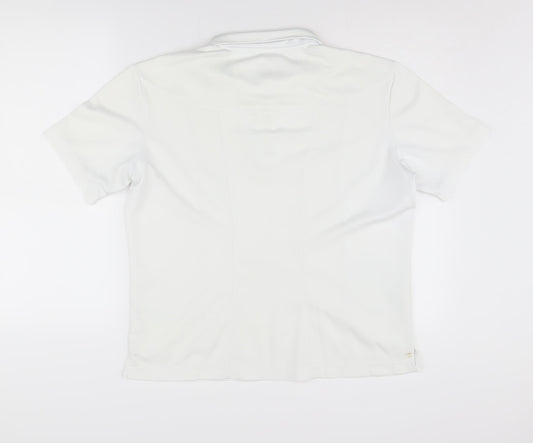 Emsmorn Women's White Polo Top Size 16 Regular Fit