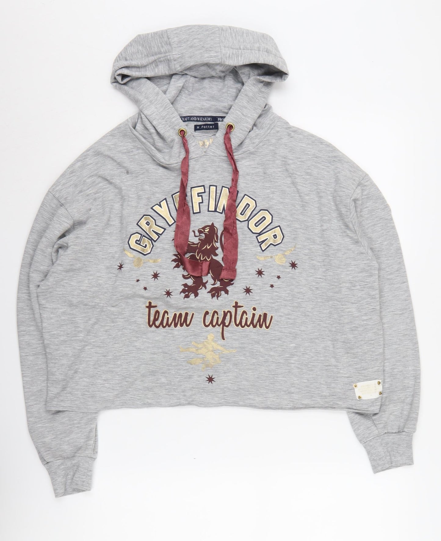 Harry Potter Women's Grey Hoodie, Large, Gryffindor Themed 14-16