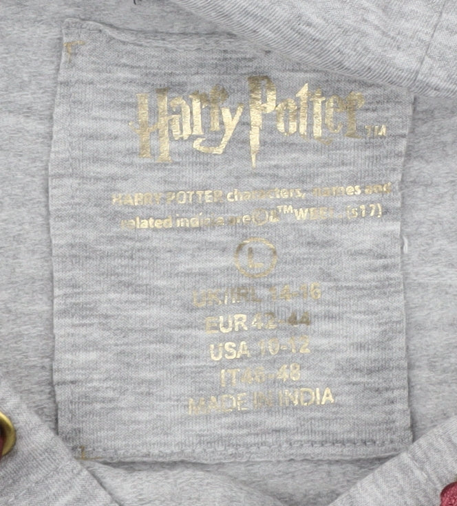 Harry Potter Women's Grey Hoodie, Large, Gryffindor Themed 14-16