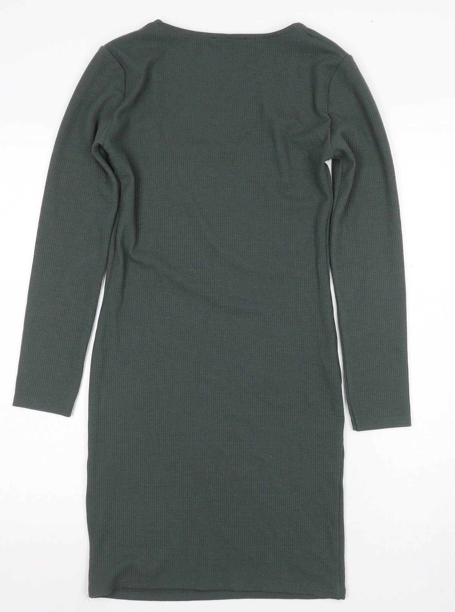 Zara Women's Green Bodycon Dress - Size L