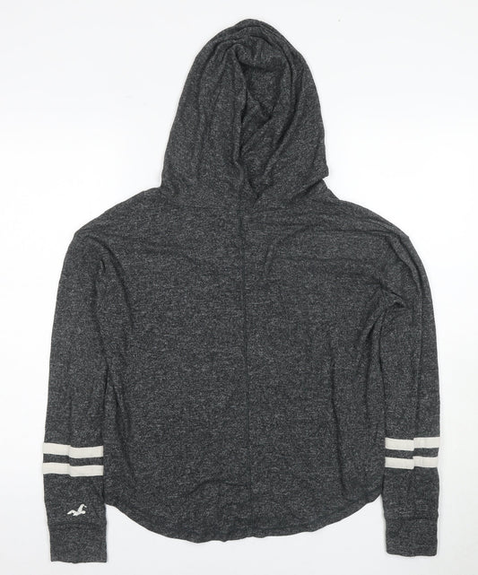 Hollister Women's Grey Pullover Hoodie Medium