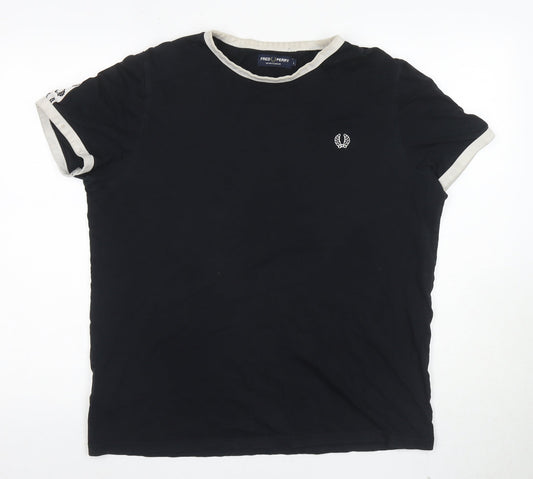 Fred Perry Men's Black L T-Shirt with Logo