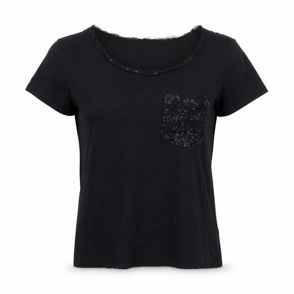 Gap Men's Black XS T-Shirt with Sequin Pocket