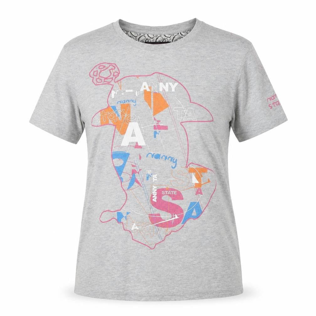 Nanny Womens State Grey Graphic T-Shirt Medium Casual
