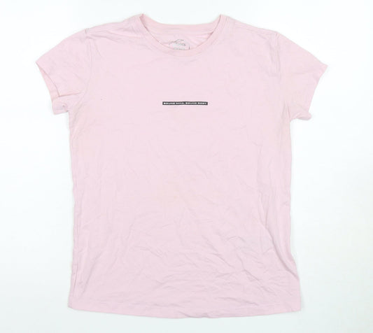 Asics Women's Pink Crew Neck T-Shirt - Size S