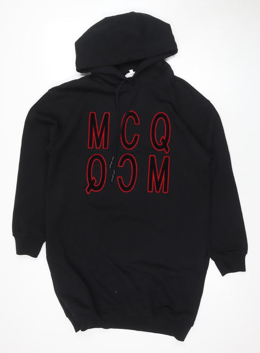 MCQ Women's Black Long Sleeve Hooded Dress XS