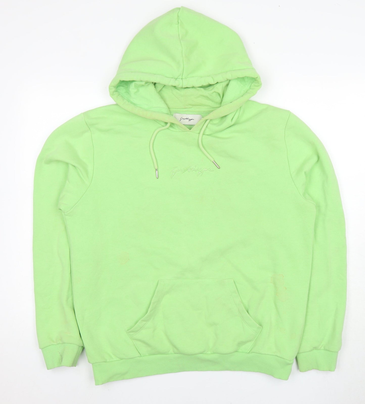 Hype Green Pullover Hoodie, Unisex, Size 14, Logo Accent