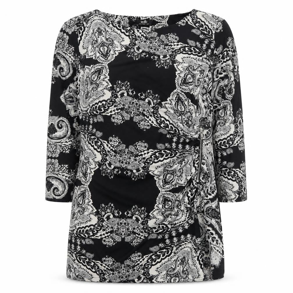 Wallis Women's Black Paisley Tunic, Size 14