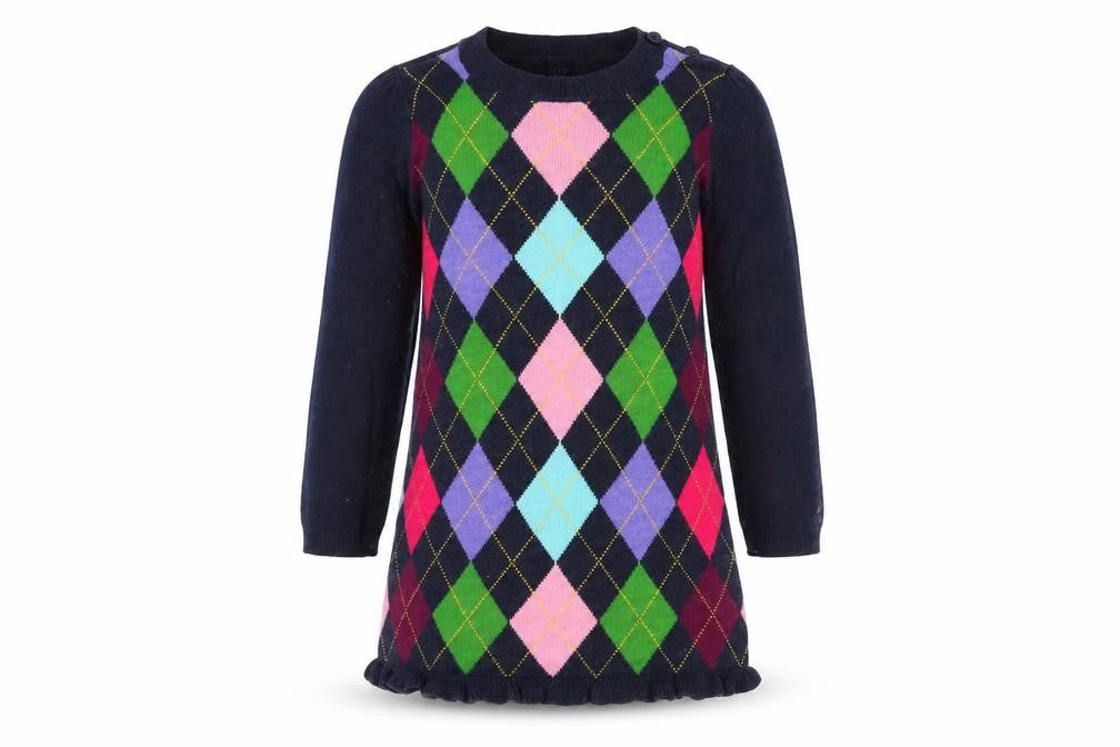 Gap Girls Multicoloured Argyle Knit Dress 4 Years