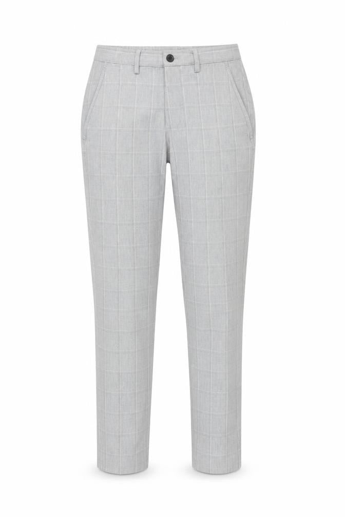 Zara Women's Grey Check Chinos - Size 8