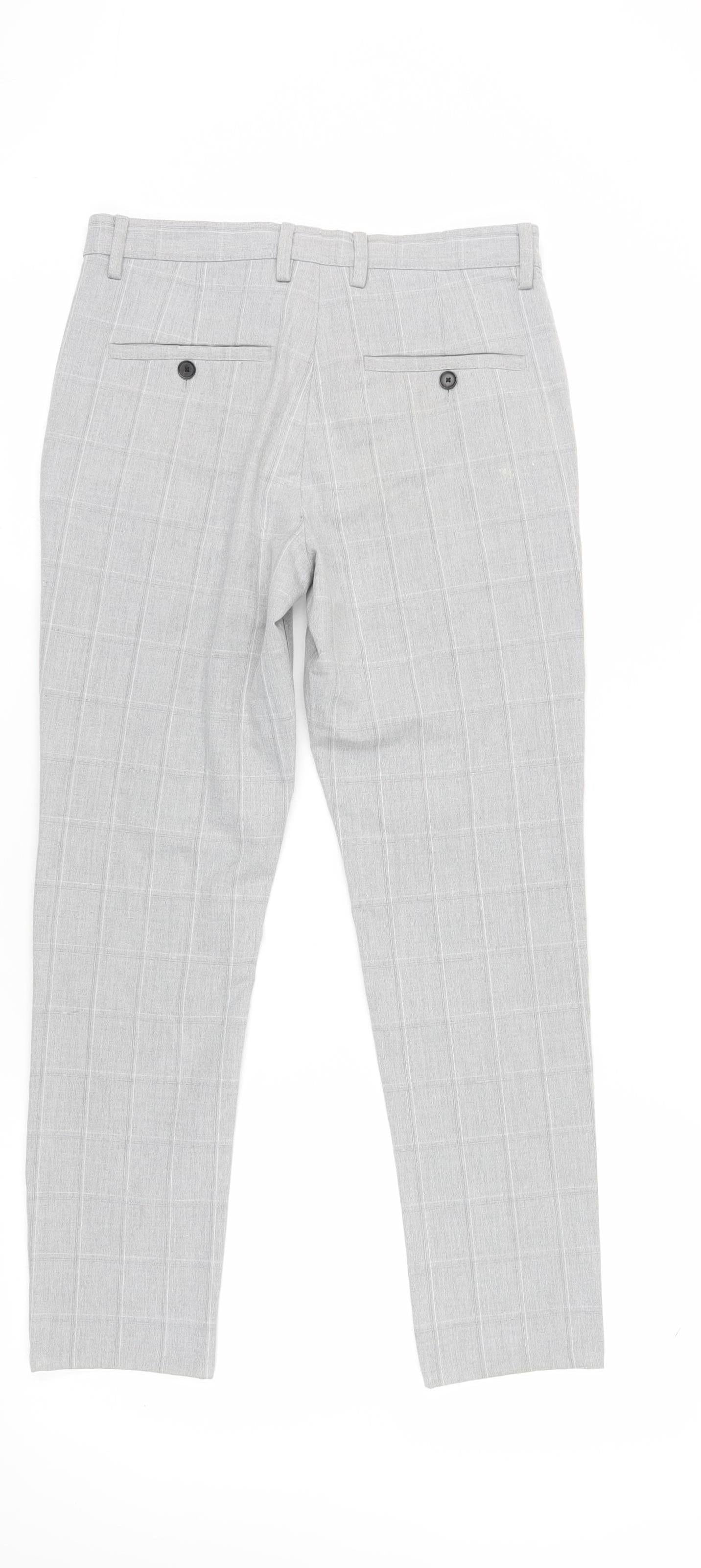 Zara Women's Grey Check Chinos - Size 8