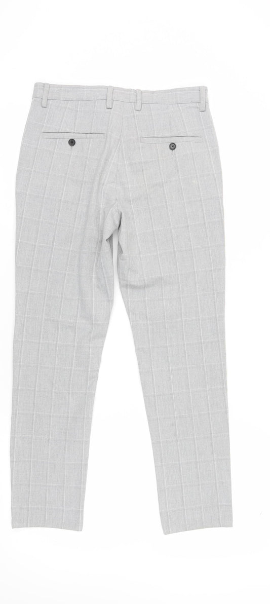 Zara Women's Grey Check Chinos - Size 8