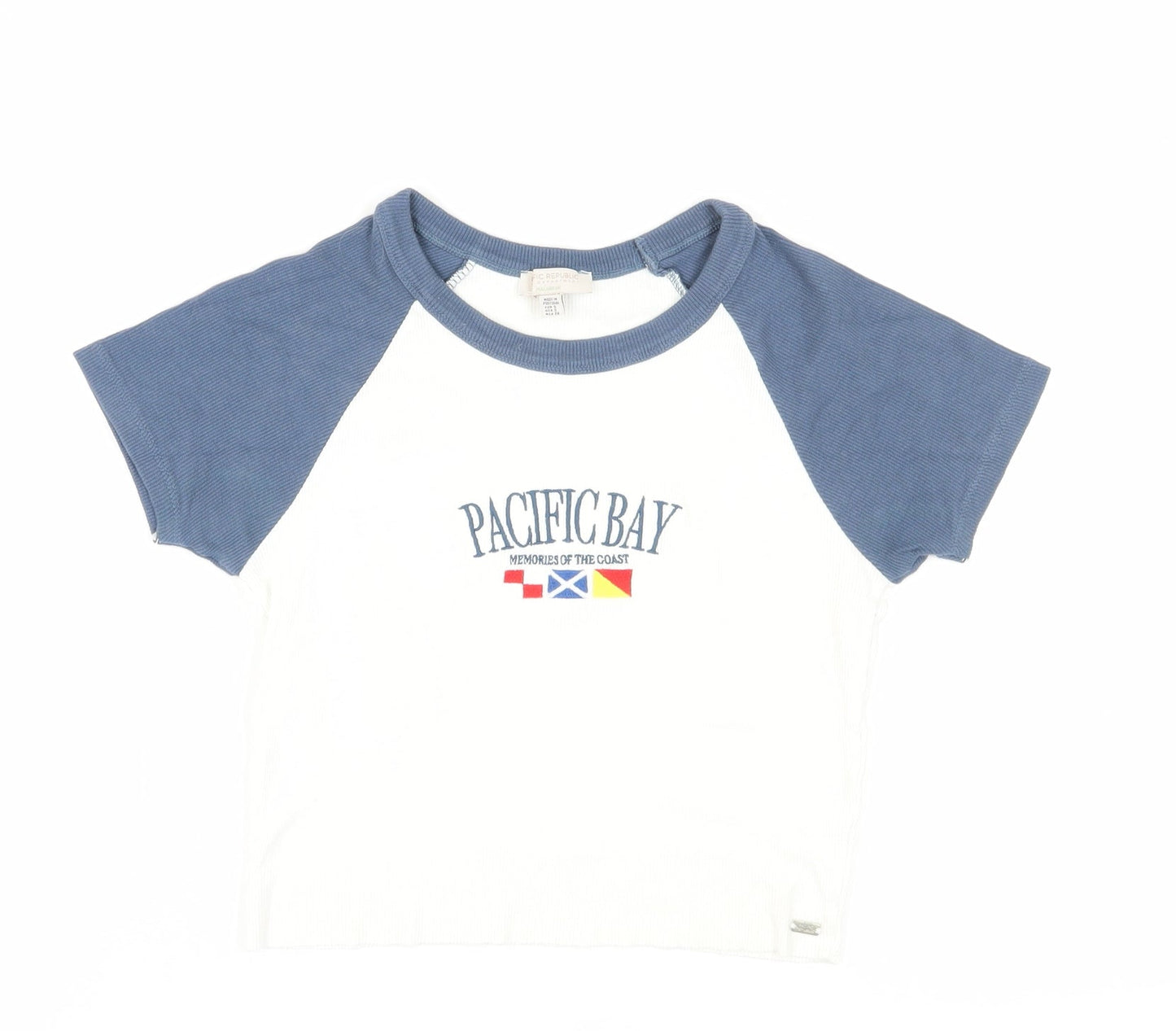 Pacific Republic Teens Blue White Ringer T-Shirt