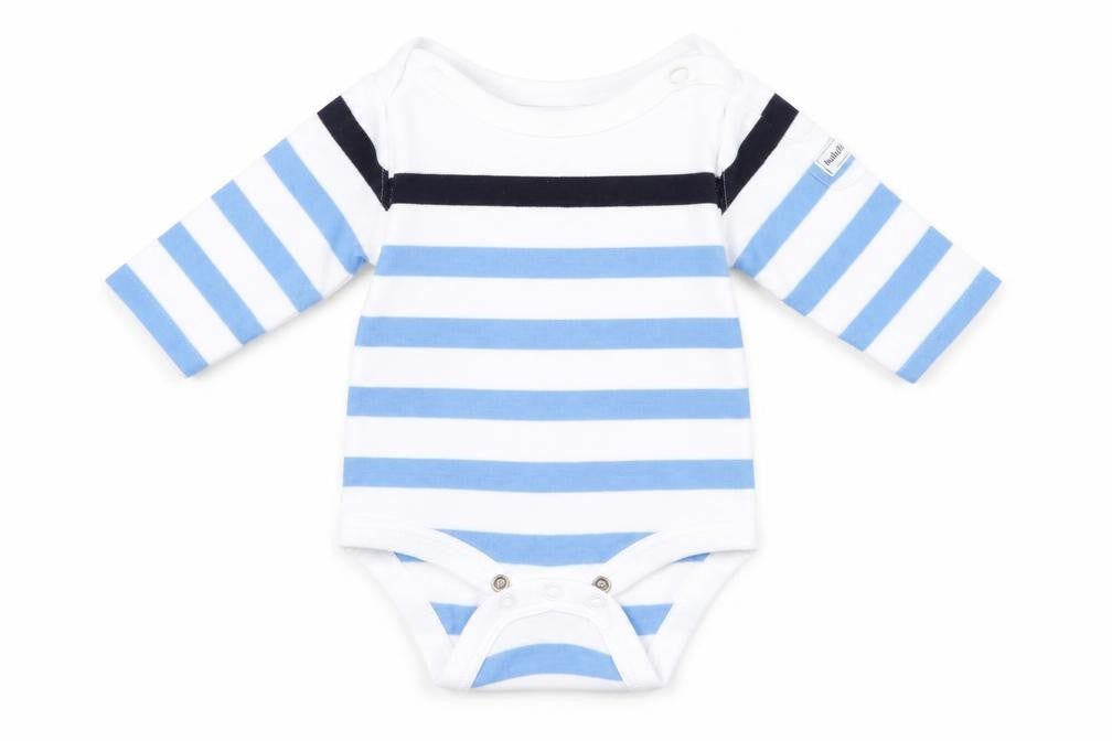 Gap Unisex Baby Blue Striped Babygrow 0-3 Months Cotton