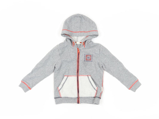 White Stuff Grey Girls' Hoodie, 3-4 Years, Full Zip, Nature Print