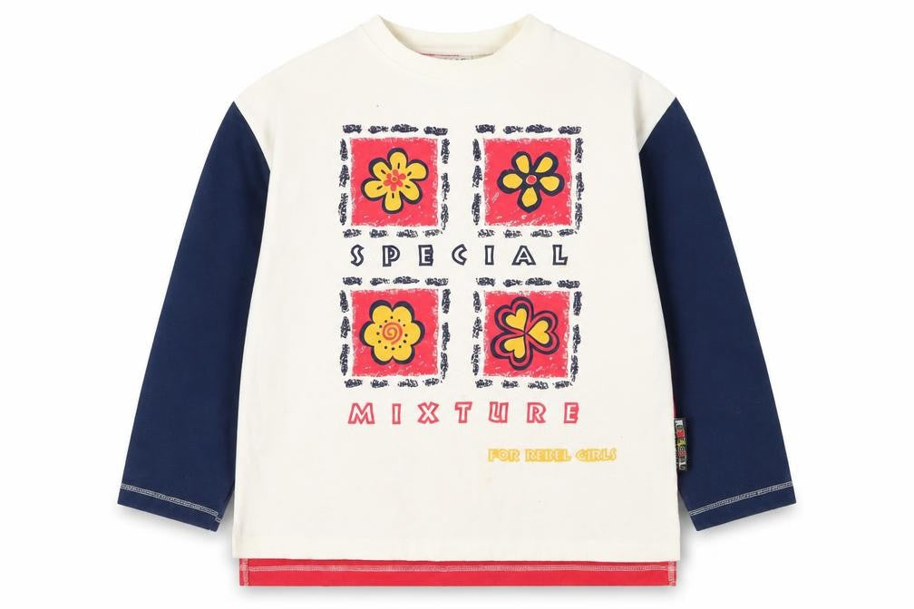 Front view of Young Dimensions girls’ floral multicolour pullover sweatshirt