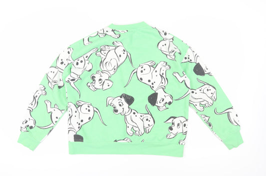 Disney Women's Green 101 Dalmatians Pullover Sweatshirt Size 12