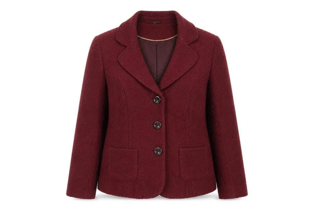 Isle Women's Red Bouclé Blazer Size 16 Classic Style