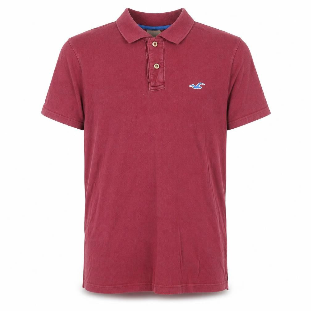 Hollister Men's Red Polo Shirt, Medium, Logo Accent