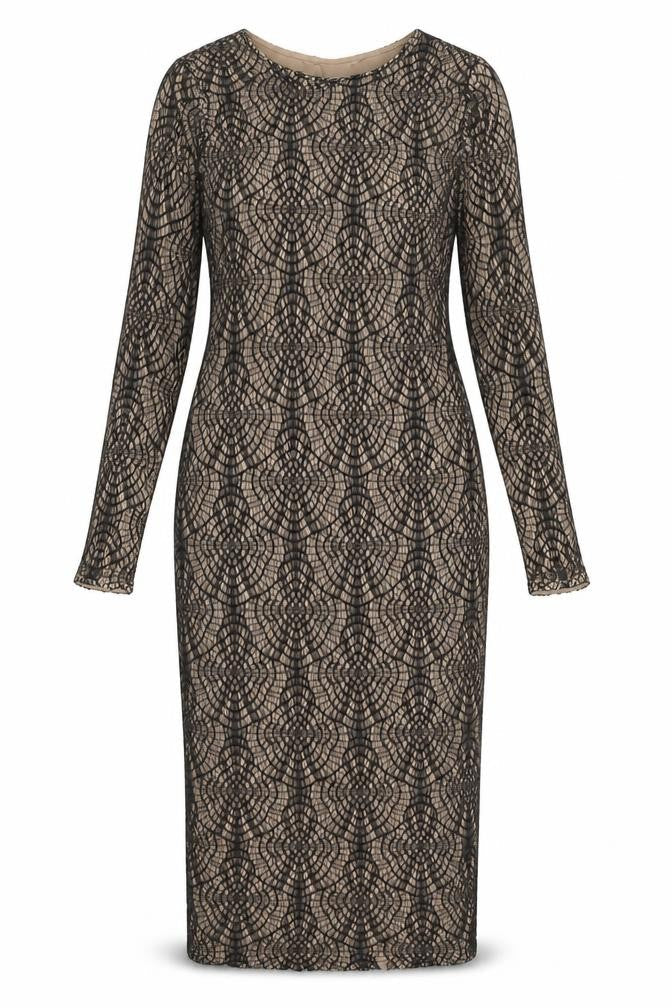 Aqua Women's Black Beige Floral Bodycon Dress 12