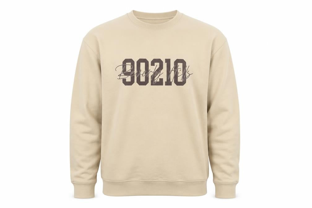 boohoo Men's Beige M Graphic Print Pullover Sweatshirt