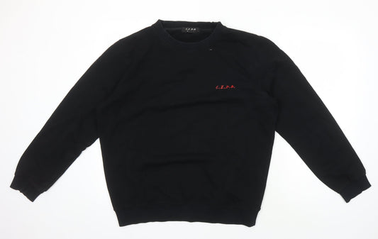 C.Z.D.B Men's L Black Pullover Art Sweater