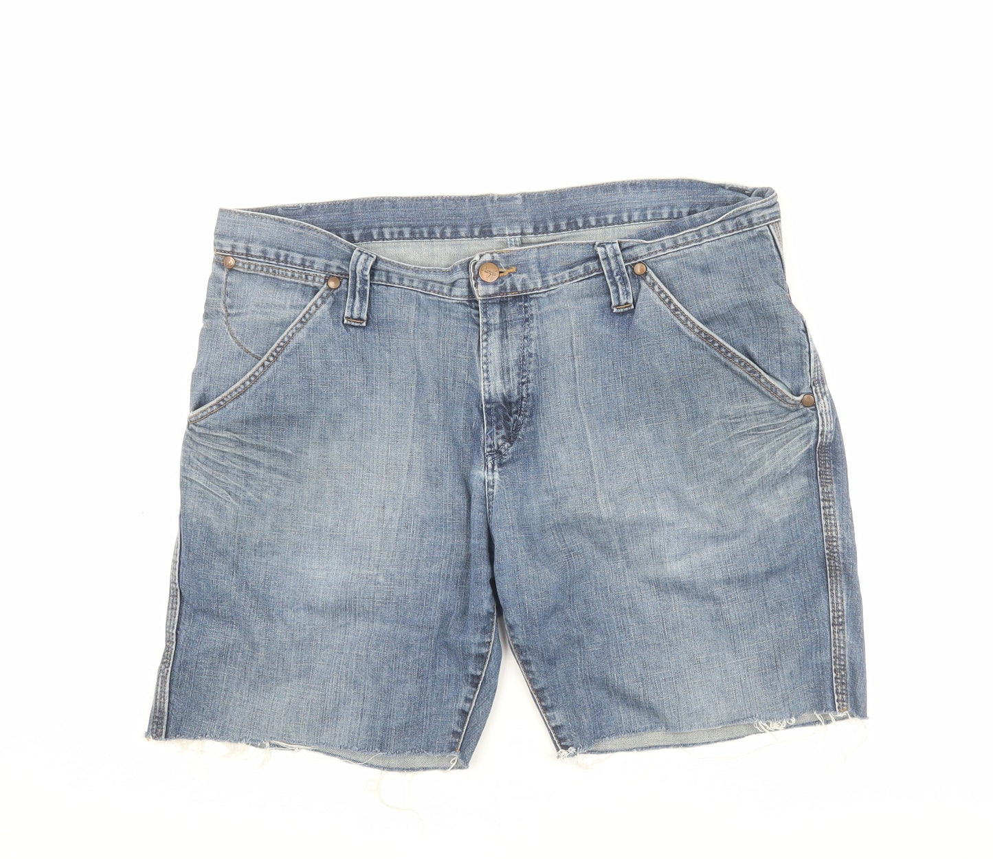 Wrangler Men's Blue Denim Chino Shorts - Size 36, Regular Fit
