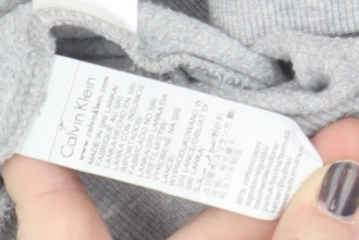 Calvin Klein Grey Unisex Sweatshirt M Pullover Logo