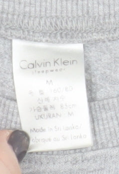 Calvin Klein Grey Unisex Sweatshirt M Pullover Logo