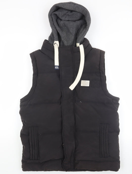 Superdry Men's Black XL Hooded Puffer Waistcoat