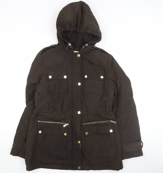 Michael Kors Women's Brown Quilted Jacket M Casual