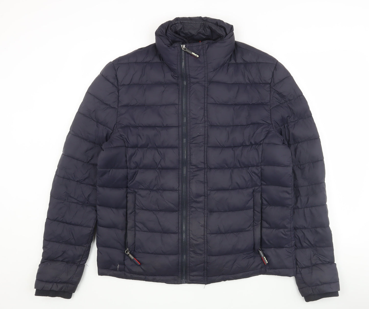 Superdry Men's Blue XL Puffer Jacket with Zip Pockets