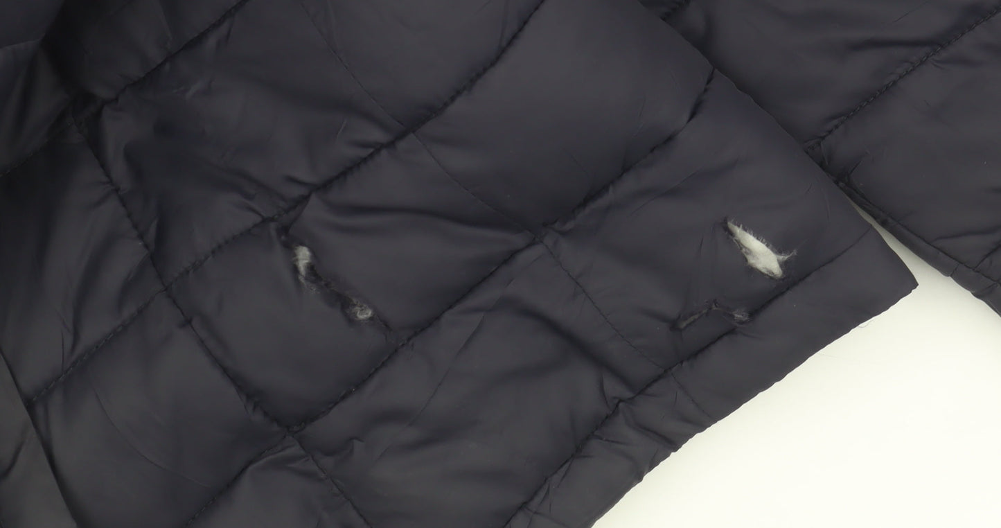 Superdry Men's Blue XL Puffer Jacket with Zip Pockets