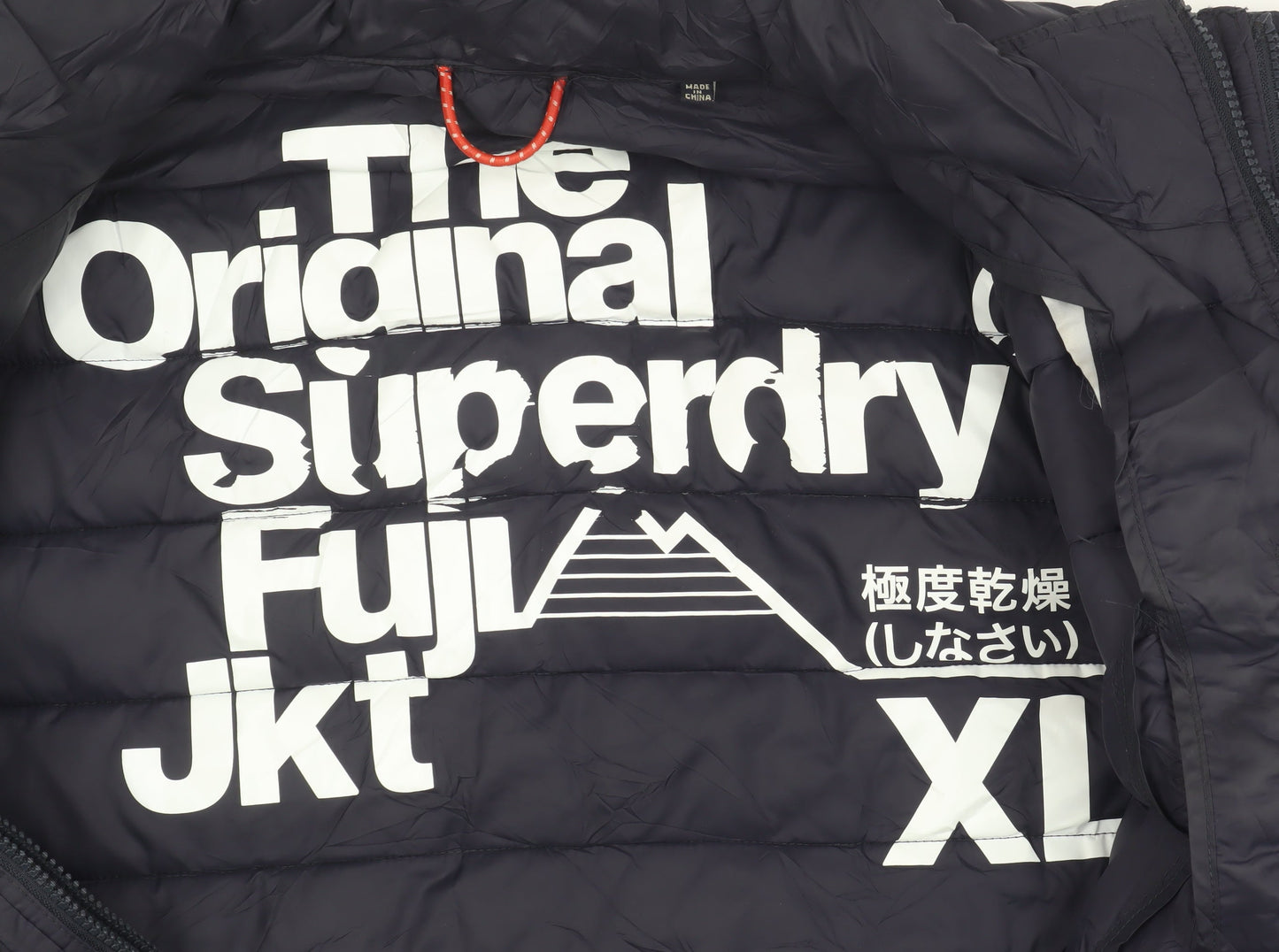 Superdry Men's Blue XL Puffer Jacket with Zip Pockets