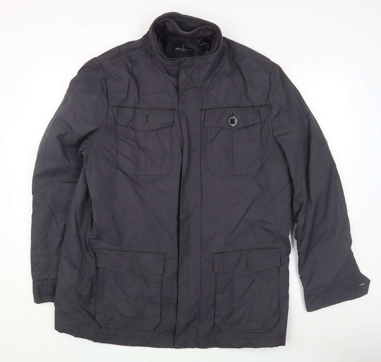 Jeff Banks Men's Black Military Jacket Size L