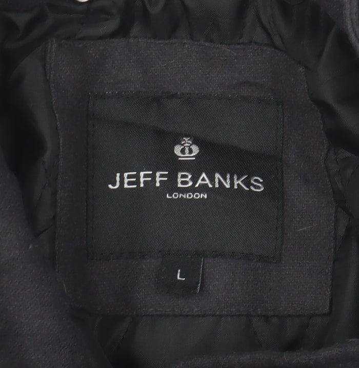 Jeff Banks Men's Black Military Jacket Size L