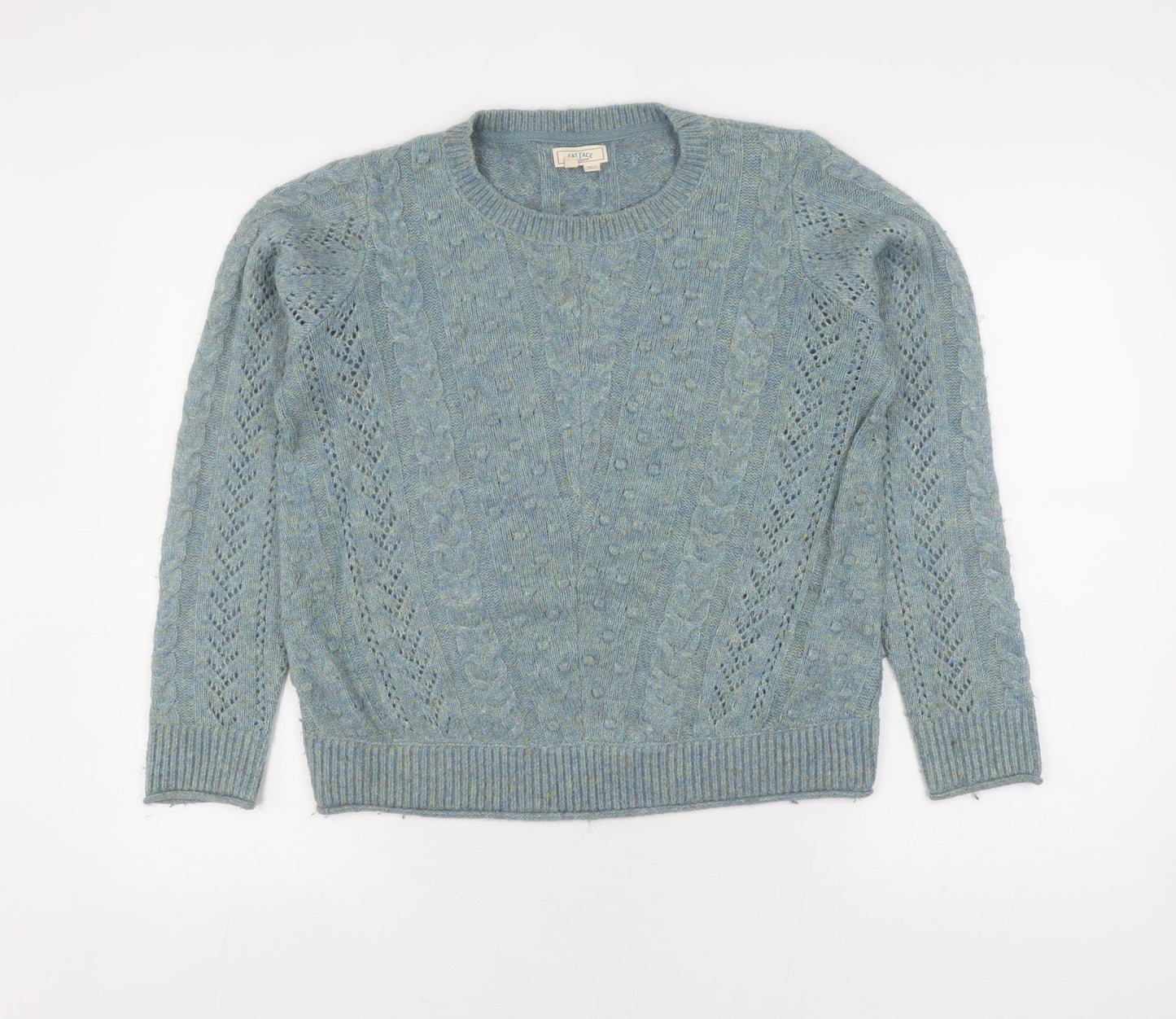 FatFace Women's Blue Cable-Knit Jumper, Size 8