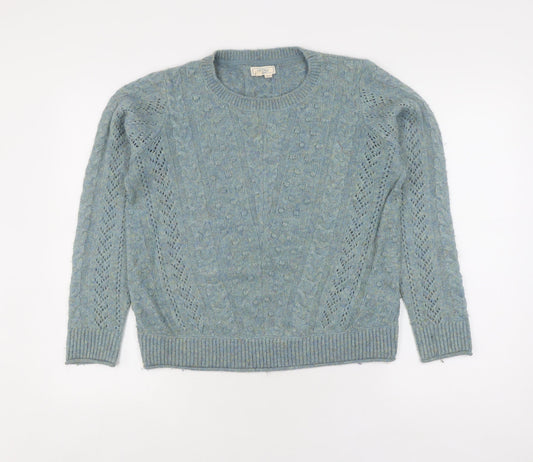 FatFace Women's Blue Cable-Knit Jumper, Size 8