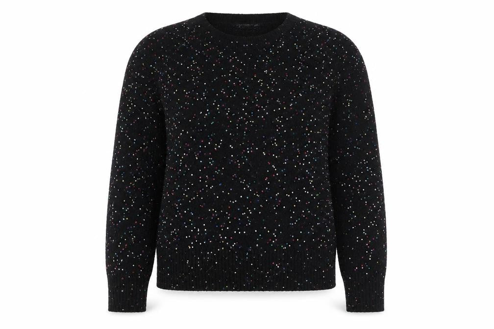Oasis Women's Black Sequin Pullover Jumper, Size L