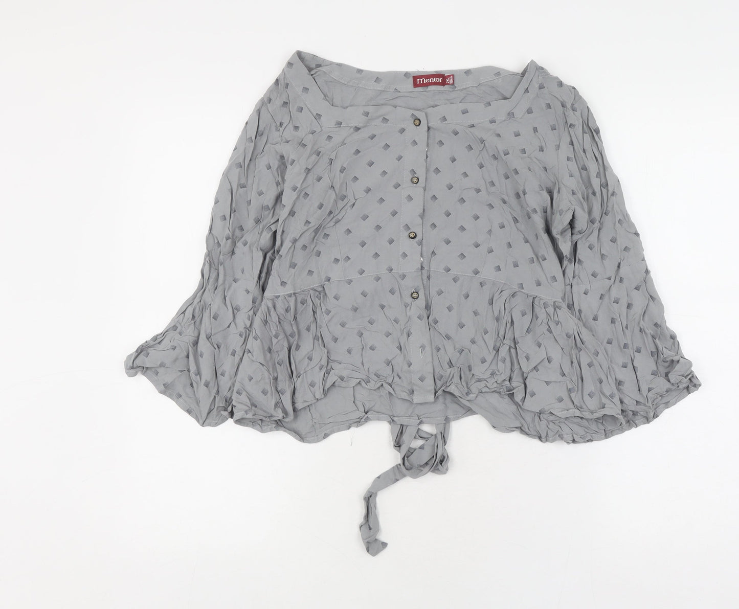 Mentor Women's Grey Tunic Blouse 2XL