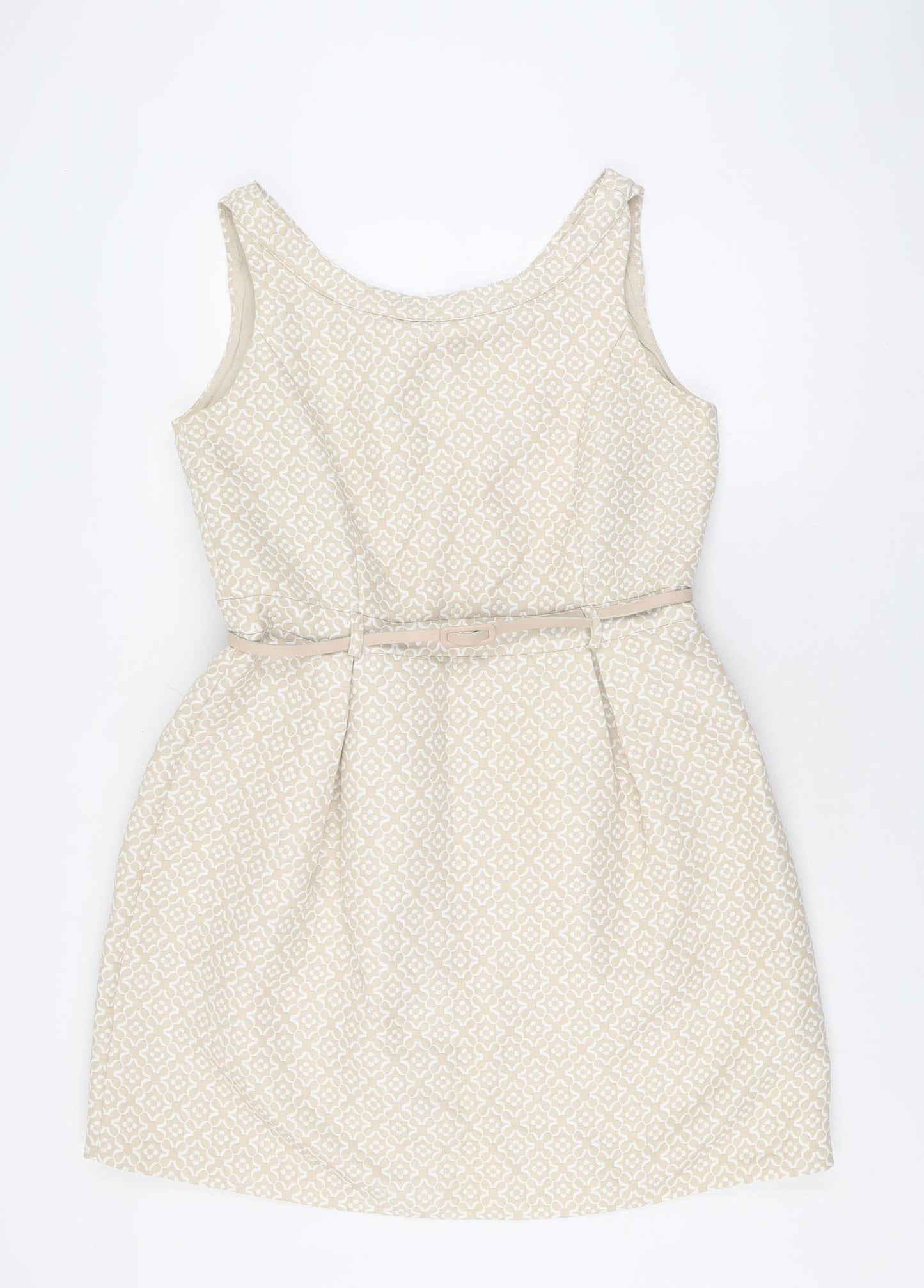 Yumi Women's Beige Fit & Flare Dress Size 16