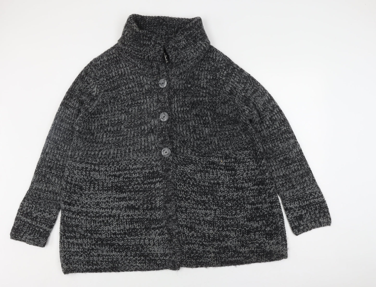 Bm Casual Women's Grey Cardigan XL Mock Neck