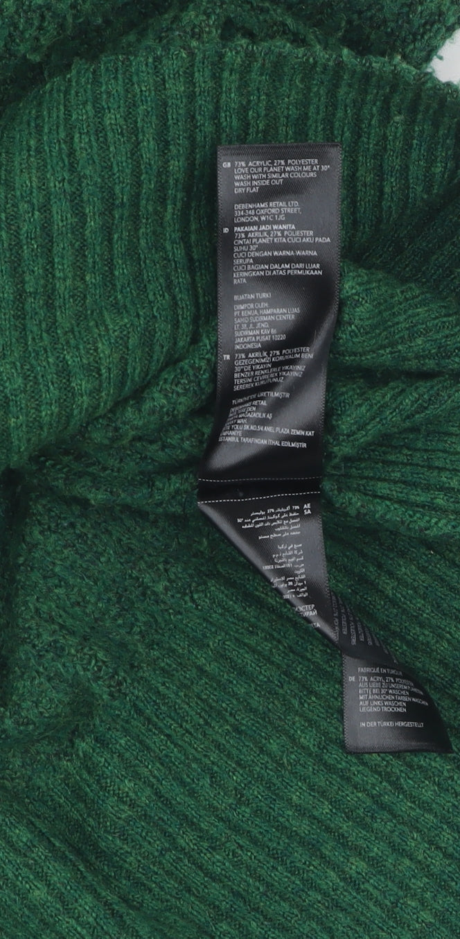 Red Herring Women's Green Roll Neck Jumper Size M