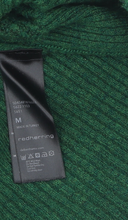 Red Herring Women's Green Roll Neck Jumper Size M
