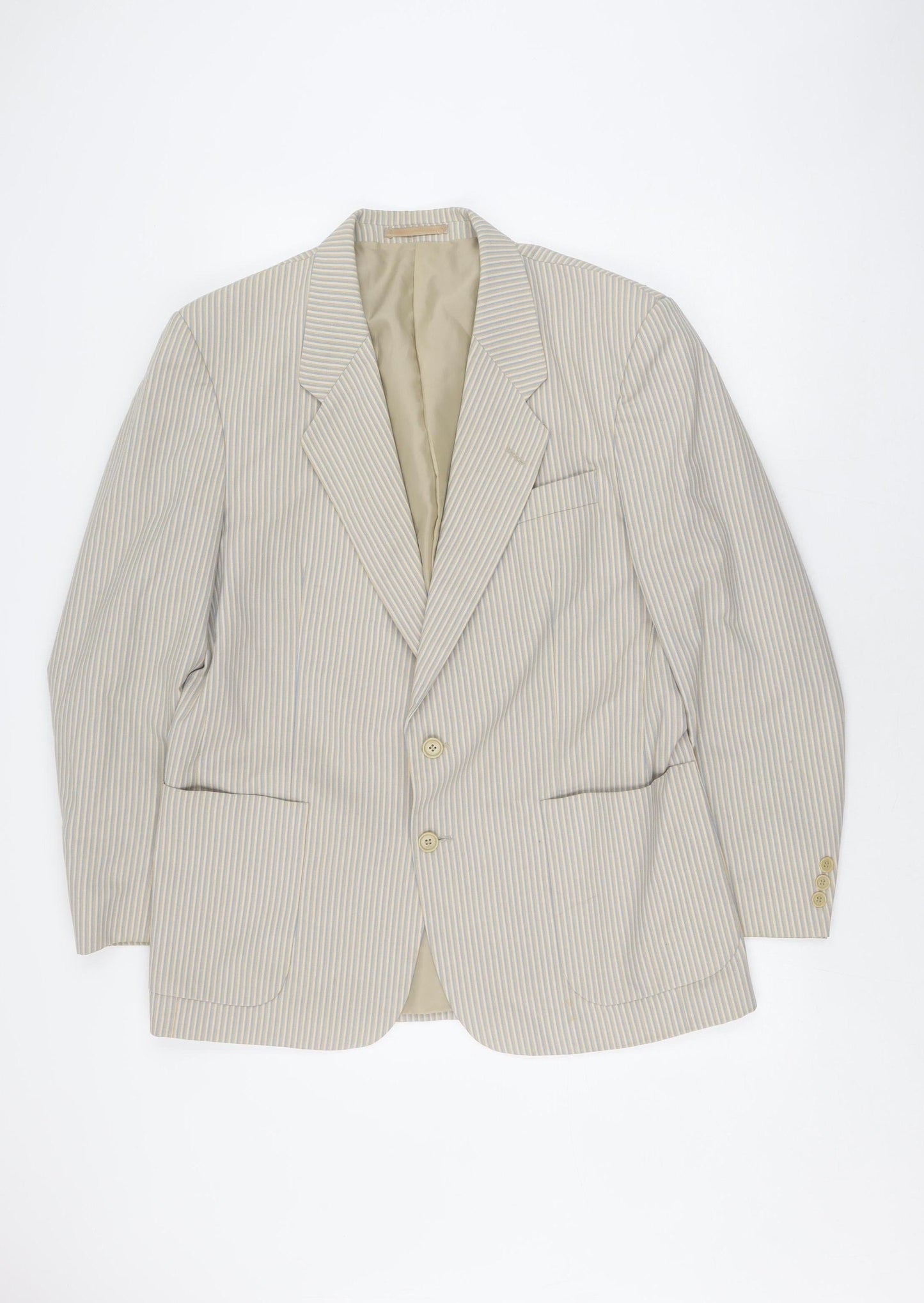 Gurteen Men's Beige Striped Blazer, 42R, Regular Fit
